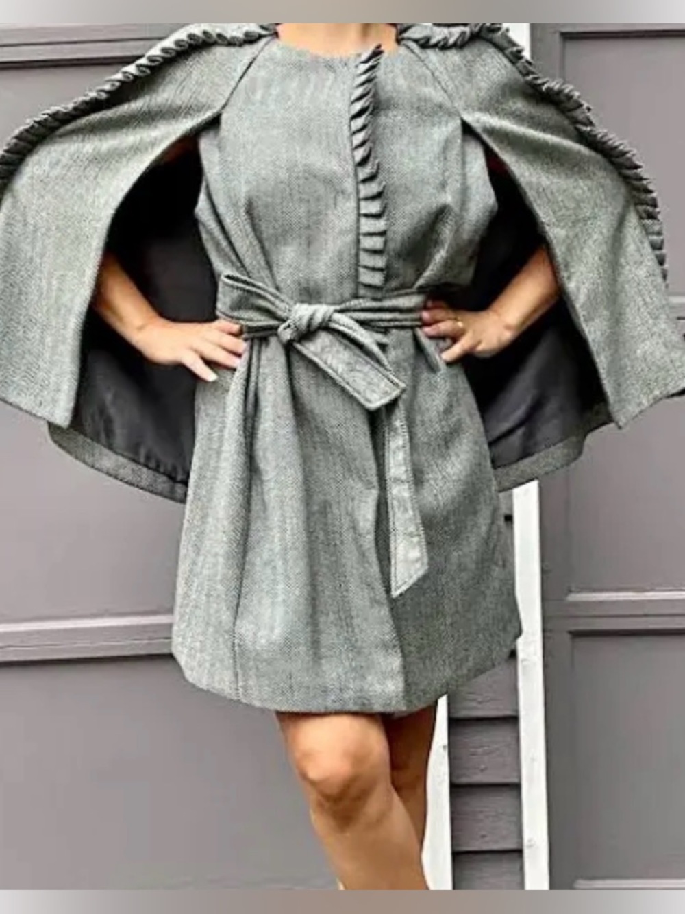 Banana Republic Olivia Palermo Herringbone Jacket - Gray & White